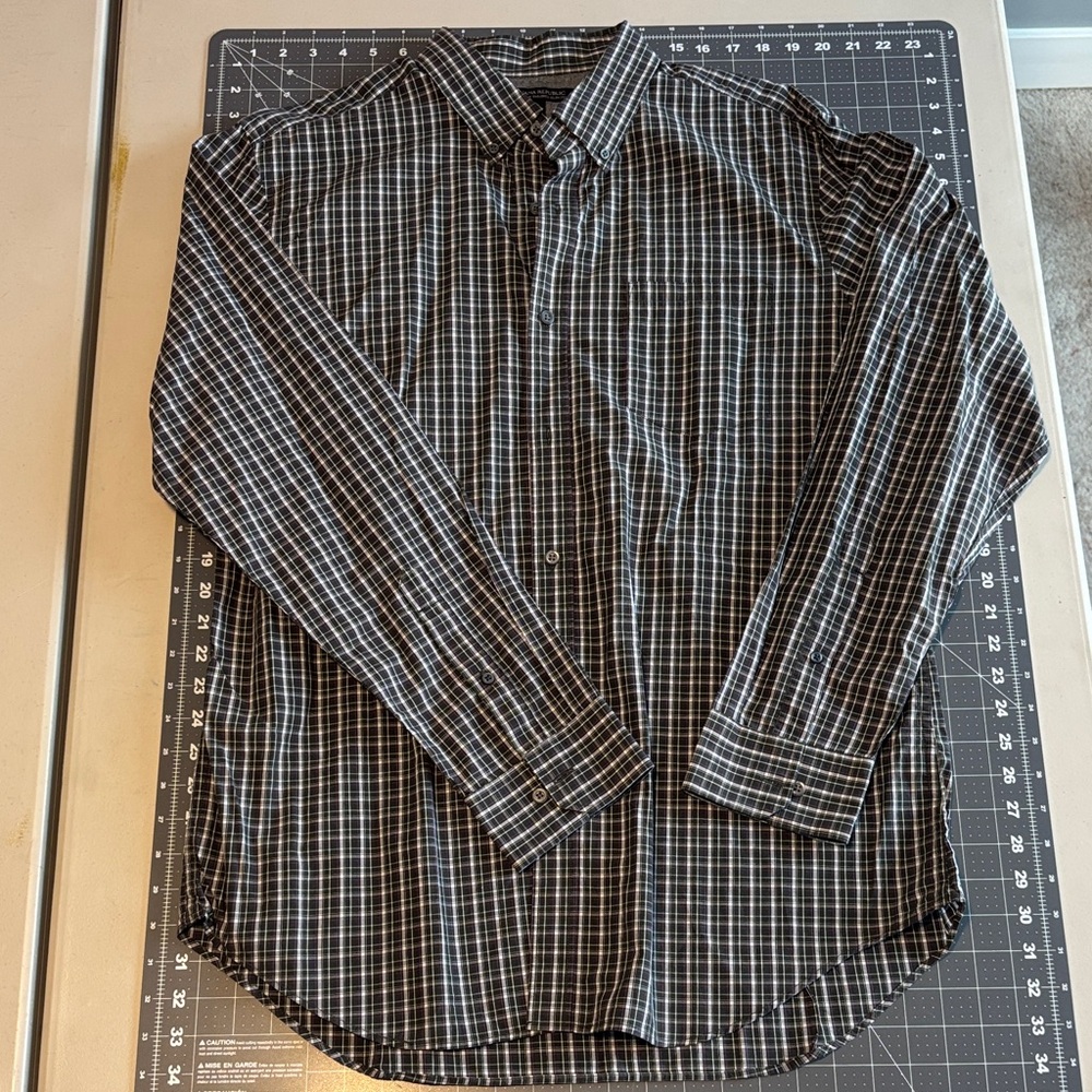 Banana Republic Black and White Plaid Shirt